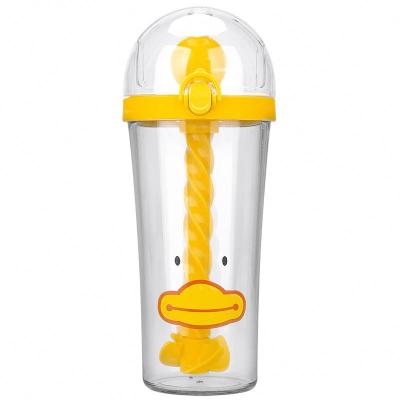 China Beautiful 500ml Viable Hot Outdoor Logo Shaker 2022 Customer Selling Plastic Water Bottle With Straw for sale