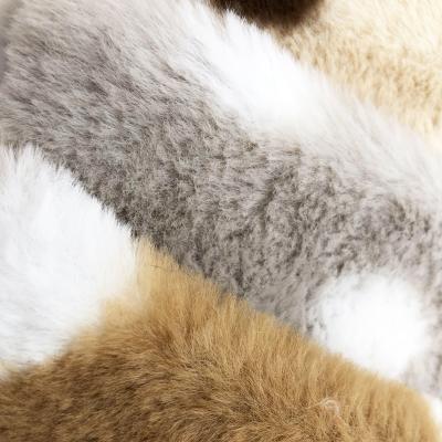 China Shrink-Resistant Rabbit Fur Faux Plush Polyester Rabbit Fur Fabric Overcoat Artificial Plush Toy Printed Fabric for sale