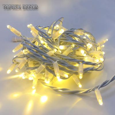 China With Wire IP65 Waterproof Rubber Puff High IP65 Lux Led Fairy Outdoor Garland String Christmas Decorations Lights for sale