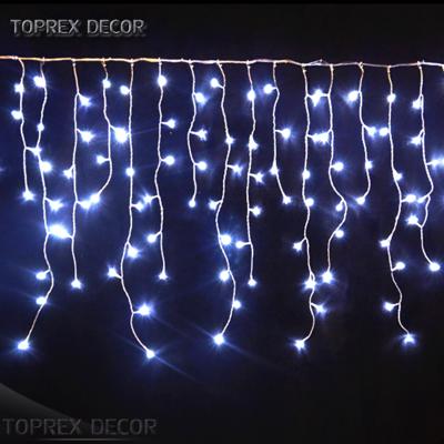 China OD1.9mm PVC Copper Wire Home Decor Icicle String Curtain Lights Outdoor Led Christmas Icicle String Light for sale