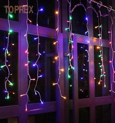 China Icicle Curtain String Light Snow Down Effect 230V LED Long Cable Icicle String Lights White Fairy Lights White Icicle String for sale