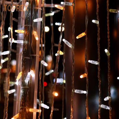 China Led Curtain Lights Waterproof Garland Lighting Outdoor Connectable Led Curtain Christmas Lights IP65 Lighting 3x3m 220V for sale