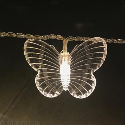 China Festival Decoration Home and Room Decorative Lights 10m Led Warm White Led Butterfly String Lights for sale