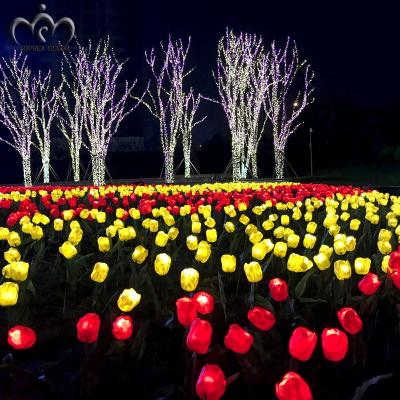 China Low Energy Consumption TOPREX DECOR IP65 Flower Sea Project Supplies Outdoor Artificial Tulips Led Tulip Flower for sale