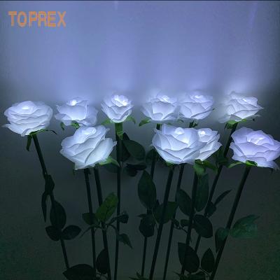 China Torpex Regular Decor Outdoor 70 Cm Shine Sizes Led Rose Flower Light Up Artificial Flower Stand For Events for sale