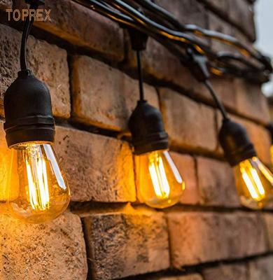 China DECOR 10m 10M/15M/20M TOPREX 15M 20M Outdoor Festival Holiday Lighting Socket Filament Bulb S14 Festoon String Heavy Duty Pendant Light for sale