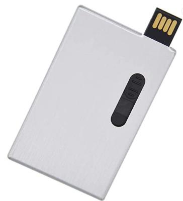 China Leather USB Stick 128GB Credit Card Shape USB 2.0 Memory Stick Uflatek Thumb Flash Drive Novelty Silver USB Memory Sticks for sale