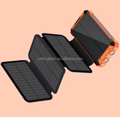 China Fast Charging Support 20000 mAh Solar Power With Line Mobile Foldable Universal Power Supply Household External Wireless Charging Bank for sale