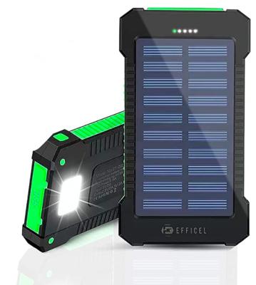 China Fast Charging Support Power Bank 10000mAh Portable Solar Charger 2A USB C Battery External Pack With LED Flashlight For Camping for sale