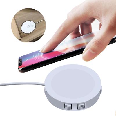 China Furniture Wireless Charger Universal Embedded Wireless Charger Easy Install Charging Use For Office Desktop Wireless Charger for sale