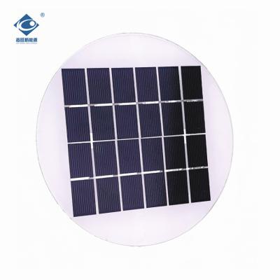 China 2W Round Transparent Glass Laminated Solar Panel ZW-Dia160 Camping Portable Solar Panel Charger 6V for sale