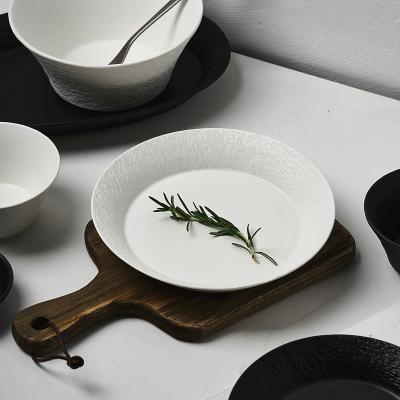 China Sustainable Banquet Wedding Dining Tableware Multiple Size Plate Ceramic Steak Dinner Dishes For Restaurant for sale