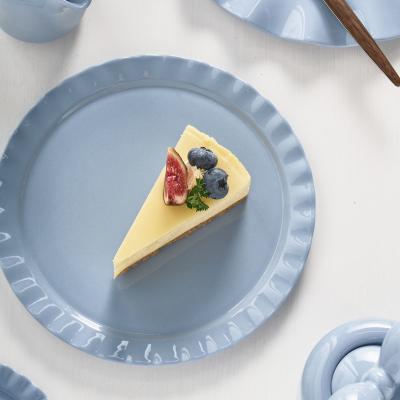 China Wedding Party Viable Decoration Banquet Ceramic Charger Plates Nordic Minimalist Clay Dessert Cake Plate for sale