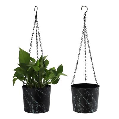 China Econo modern 7 inch fashion decoration can be applied to the living room balcony office decoration flower pot basket plastic hanging style for sale