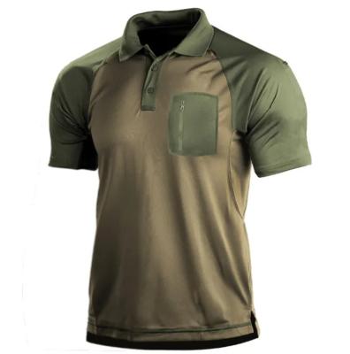 China Men's T-shirt Summer men's outdoor retro color bump Tactical Polo sports T-shirt Te koop