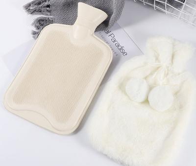 China Rubber fur-like fabric 2000ml Hot Water Bottle bag with/without Cover for sale