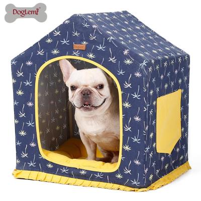 China Sustainable Canvas Dog Bed House Foldable Indoor Coconut Kennel for sale