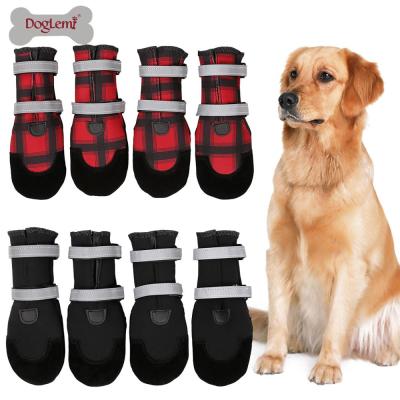 China Sustainable Winter Dog Boots Pet Shoes Water Resistant Soft Warm Dog Paw Protectors for sale