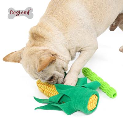 China Sustainable Corn Design 2 In 1 Nose Washable Soft Fleece Dog Toys Chew Plush Dog Toy for sale