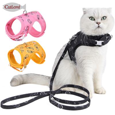 China Polyester Cat Harness and DETACHED Leash, Reversible Cat Harness for sale