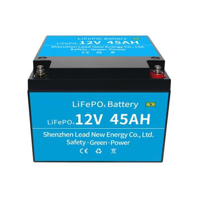 China Wholesale Rechargeable Lithium Lifepo4 Batteries 12V 45Ah Volt Li-Ion Battery Pack L177mm*W167mm*H126mm Solar Panel Battery Storage for sale