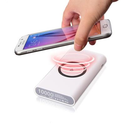 China With QI Power Banks Portable Wireless Mobile Charger LED Flashlight Power Bank Custom QI Free USB 20000mAh Power Bank Support Double Charging for sale