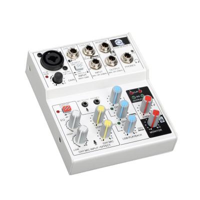 China 2021 China Manufacture Pro Mixer Voice Line Audio Interface 4 Channels Audio Professional Mixer for sale