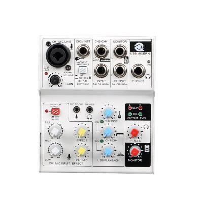 China 2021 New Product M4USB Pro 4 Channel USB Mixer Sound Card Audio Mixer for sale