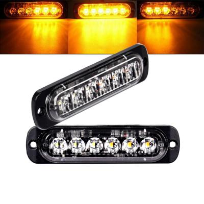 China 12V 6 Flash Car Emergency Emergency Strobe Warning Light 12W Flashing Lights 12W Amber Car Light Led Light for sale