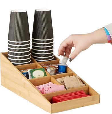 China Sustainable Storage Amazon Bamboo Paper Cup Coffee Tea Box Table Top Sugar Favorite Box for sale