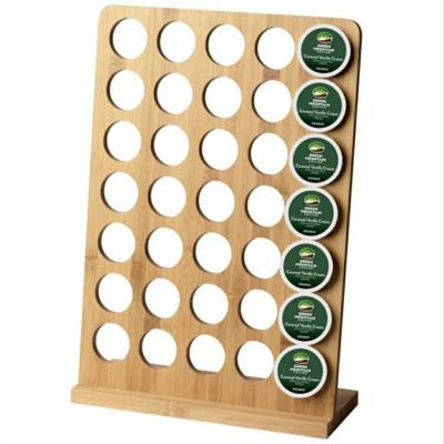 China Sustainable Bamboo Rack For Capsule Coffee Storage Rack 35 Acrylic Coffee Display Rack for sale