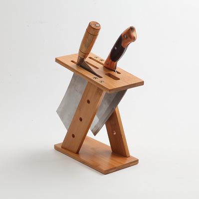 China Sustainable Bamboo Kitchen Knife Holder Shaped Multifunctional Shelving for sale