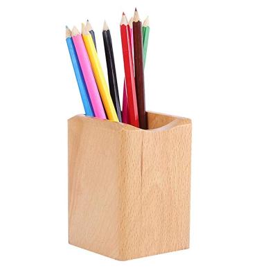 China Bamboo Wooden Pen Pencil Holder Stand Office Multi Purpose Use Pencil Cup for sale