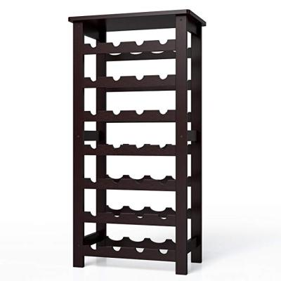 China Sustainable Bamboo Wine Rack , Free Standing 7 Tier Wine Storage Rack for sale