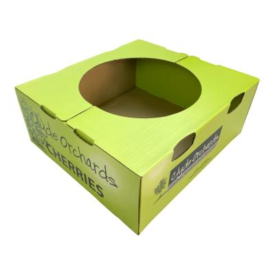 China Recyclable Custom Cherry Corrugated Box Fruit Paper Shipping Cardboard Logo Printing Recyclable Cardboard Fruit Packing Box for sale