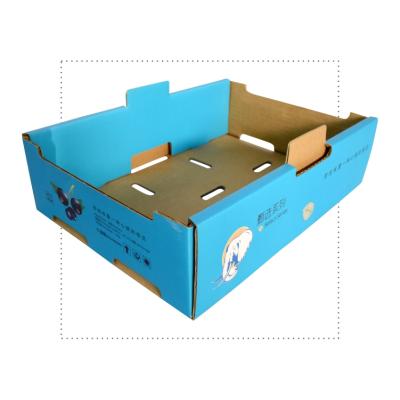 China Customized Recyclable Blueberries Cardboard Box Recyclable Shipping Boxes Fruit Packaging Corrugated Paper Box for sale