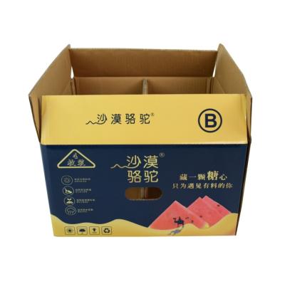 China Customized Recyclable Watermelon Fresh Fruit Shipping Carton Fruit Cardboard Packaging Vegetable Box for sale