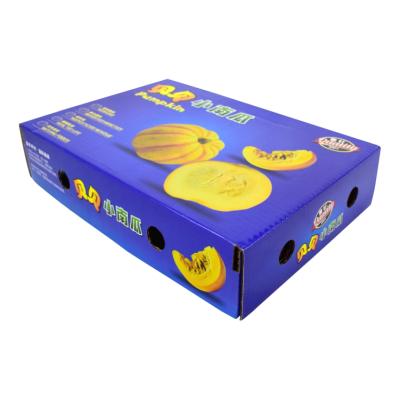 China Recyclable Customized Packing Shipping Carton Pumpkin Printing Recyclable Corrugated Cardboard Box Fruit Packing Box for sale