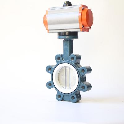 China ANSI General Standard API Cast Iron DI PTFE 2in-24in Hook Nodular Pneumatic Butterfly Valves for sale