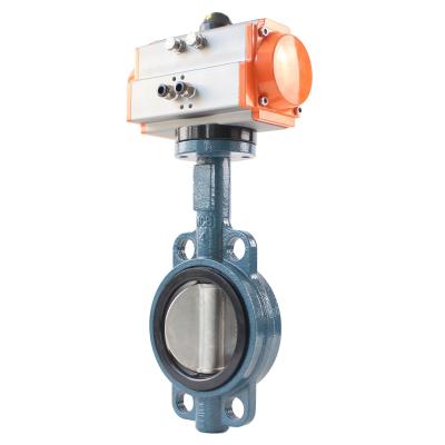 China Food/Chemical/Oil/Electric Power/Textile/Paper Type Single Acting Return Butterfly Valve 4 Inch Spring Wafer Pneumatic Actuated Seal Ring for sale