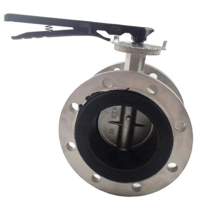 China Food/Chemical/Oil/Electric Power/Textile/Paper Marine Industrial Dn 300 Rubber Lined EPDM Seat Liner Double Cf8 Flange Type Butterfly Valve for sale