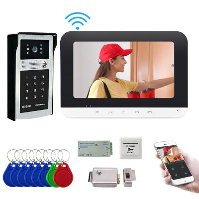 China APP wireless remote wifi support NIGHT VISION password RFID card access control system doorbell door phone visual intercom for sale