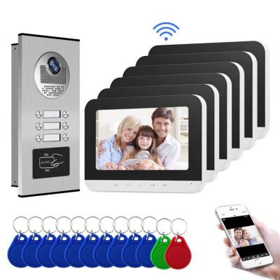 China Waterproof / Rainproof WiFi 7 Inch Monitor Wired Video Door Phone APP Remote Control Unlock Video Intercom Doorbell System For Multi Apartment for sale