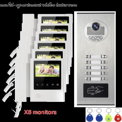 China 4.3 inch video door phone intercom with RFID keyfobs video doorbell camera wired doorbell system for sale