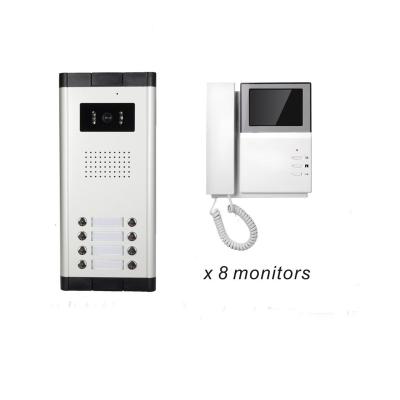 China Night Vision (IR) Handset Screen 4.3 Inch Color TFT LCD 1v8 Screen Video Door Phone and Intercom for Multi-apartment for sale