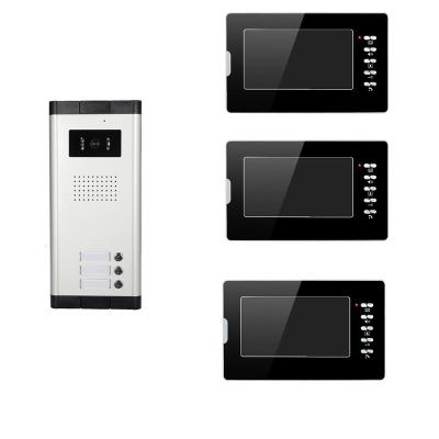 China Building Night Vision (IR) Multi Apartment Door Phone Video Intercom With Three Family for sale