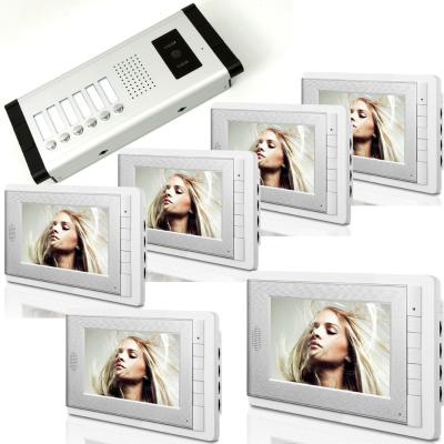 China 7 inch color video door phone with rain cover video door phone 1V6 multi apartment door phone intercom XSL-520-V70C for sale