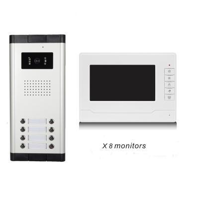 China Mulit Apartments Video Intercom 7 Inch Memory Doorphone Building Video Intercom for sale