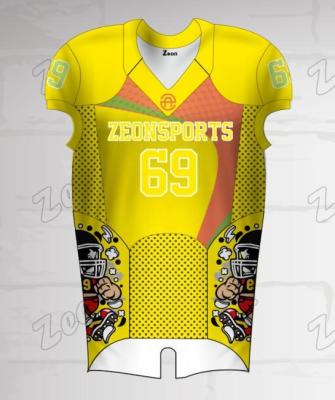 China Antibacterial Yellow Jerseys American Football Jersey Uniform, Youth American Football Wear Wholesale for sale