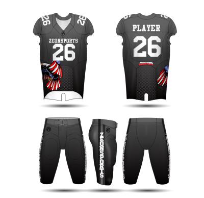 China Antibacterial Wholesale Youth Soccer Jersey Sets Customized Full Sublimation American Football Uniforms for sale